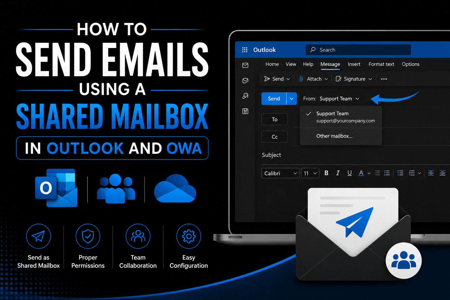 How to Send Emails Using a Shared Mailbox in Outlook and OWA